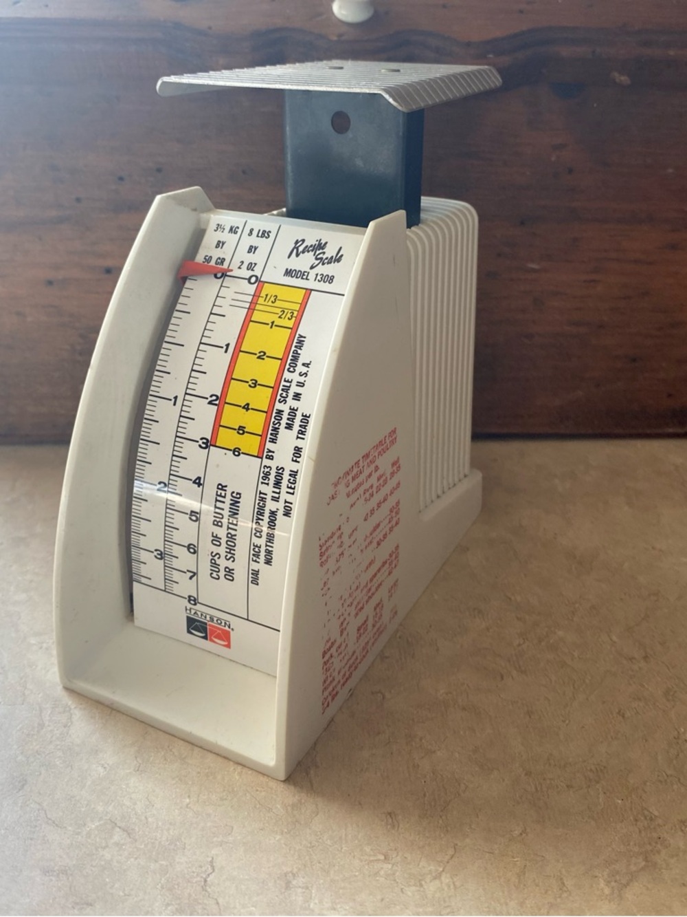 Vintage Retro 1940’s Kitchen Hanson Recipe Scale Model 1308 8 lb - Works Decor